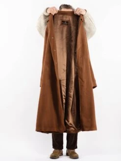 Vintage 90's Men Cashmere Wool Blend Coat In Brown 8 Vintage 90's Men Cashmere Wool Blend Coat In Brown -Northern Grip Vintage 90s Men Wool Coat 0087