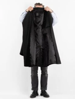 Vintage 90's Men Oversized Wool Blend Coat In Gray -Northern Grip Vintage 90s Men Wool Coat 0196