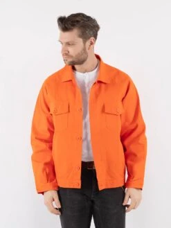 Vintage 90's Men Italian Work Jacket In Orange
