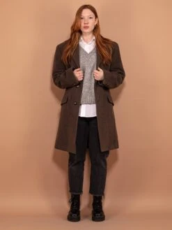 Vintage 90's WomenCashmere And Wool Blend Coat In Brown