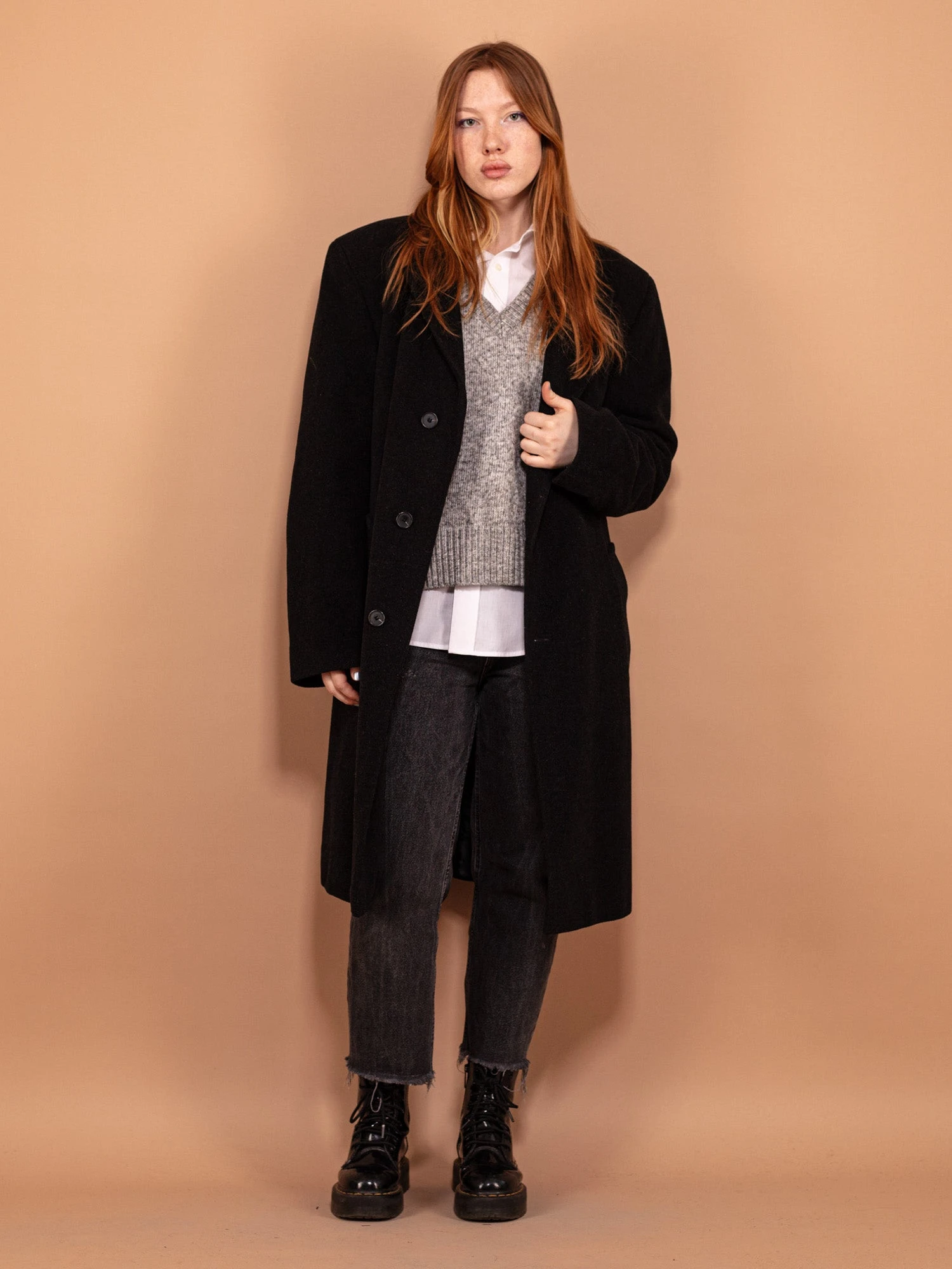 Vintage 90's WomenCashmere And Wool Blend Coat In Gray 1 Vintage 90's WomenCashmere And Wool Blend Coat In Gray