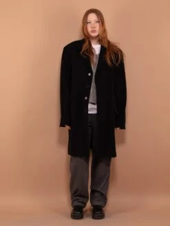 Vintage 90's WomenCashmere And Wool Blend Coat In Black