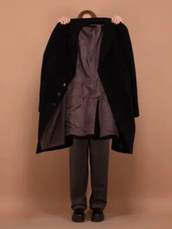 Vintage 90's WomenCashmere And Wool Blend Coat In Black -Northern Grip Vintage 90s Women Cashmere Wool Coat Black 4