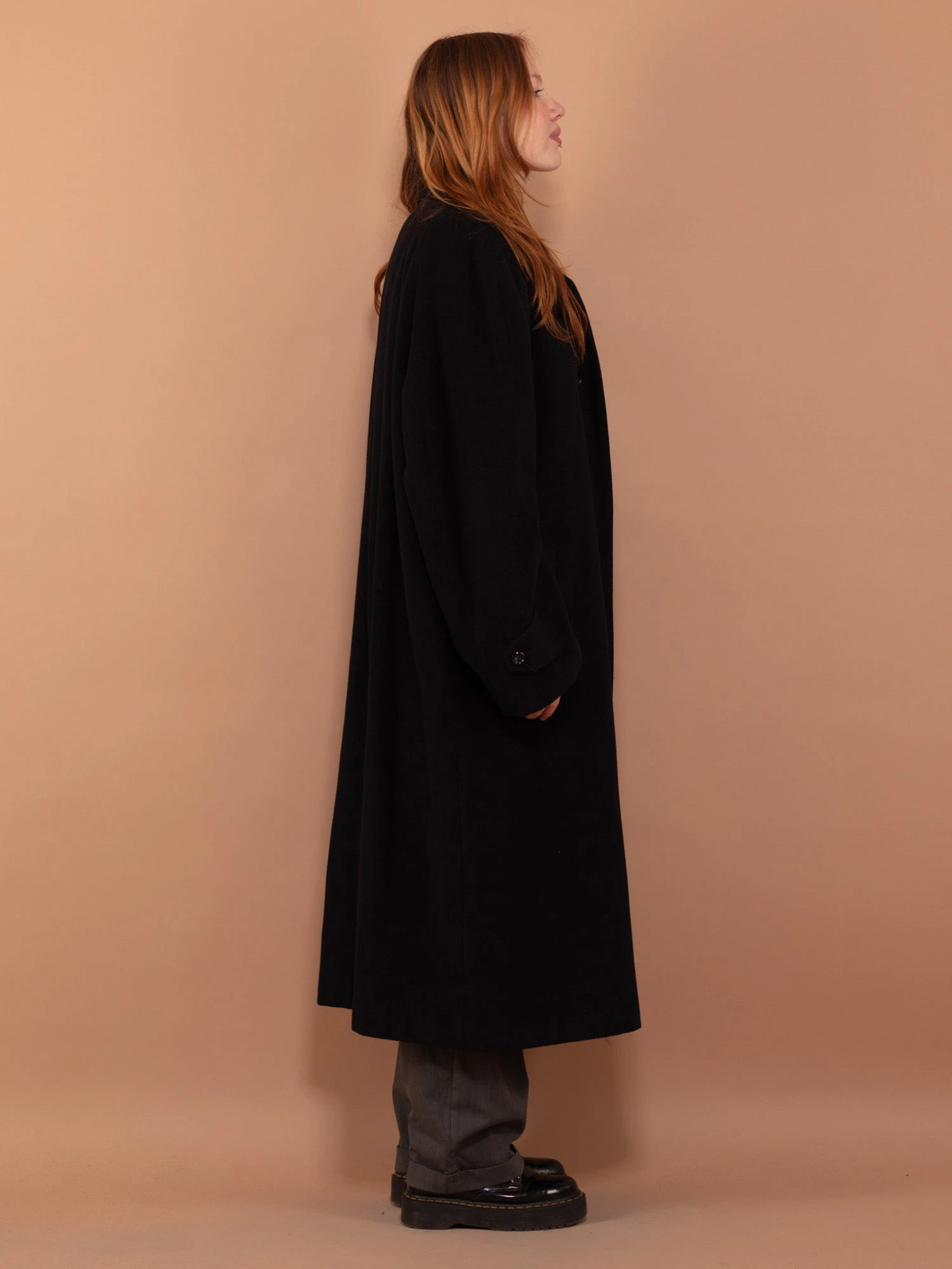 Vintage 90's WomenCashmere And Wool Blend Coat In Blue 3 Vintage 90's WomenCashmere And Wool Blend Coat In Blue - Image 3