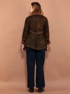 Vintage 90's Women Distressed Sheepskin Jacket In Brown 7 Vintage 90's Women Distressed Sheepskin Jacket In Brown -Northern Grip Vintage 90s Women Distressed Sheepksin Jacket Brown 2