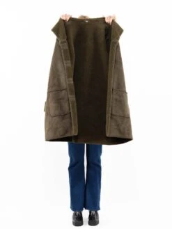 Vintage 90's Women Faux Sheepskin Coat In Green -Northern Grip Vintage 90s Women Faux Sheepskin Coat 0338 82201d35 3bc5 4150 a578 ac2a12fa8f70