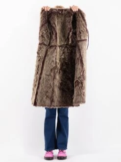 Vintage 00's Women Faux Sheepskin Coat In Purple -Northern Grip Vintage 90s Women Faux Sheepskin Coat 0649