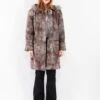 Vintage 90's Women Faux Sheepskin Coat In Multi