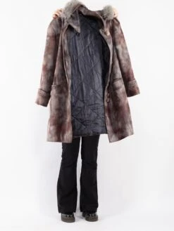 Vintage 90's Women Faux Sheepskin Coat In Multi -Northern Grip Vintage 90s Women Faux Sheepskin Coat 0752