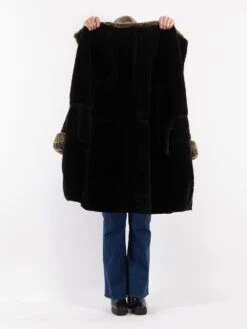 Vintage 90's Women Faux Sheepskin Coat In Dark Brown 8 Vintage 90's Women Faux Sheepskin Coat In Dark Brown -Northern Grip Vintage 90s Women Faux Sheepskin Coat 0819