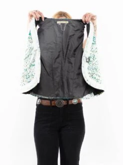 Vintage 90's Women Sherpa Vest In Green -Northern Grip Vintage 90s Women Faux Sheepskin Vest 0421