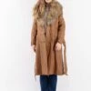 Vintage 90's Penny Lane Leather Coat In Brown