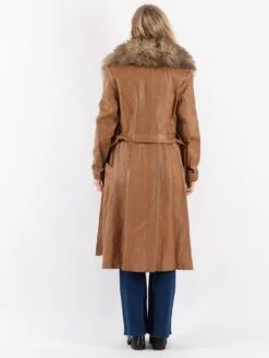 Vintage 90's Penny Lane Leather Coat In Brown -Northern Grip Vintage 90s Women Leather Coat 0734