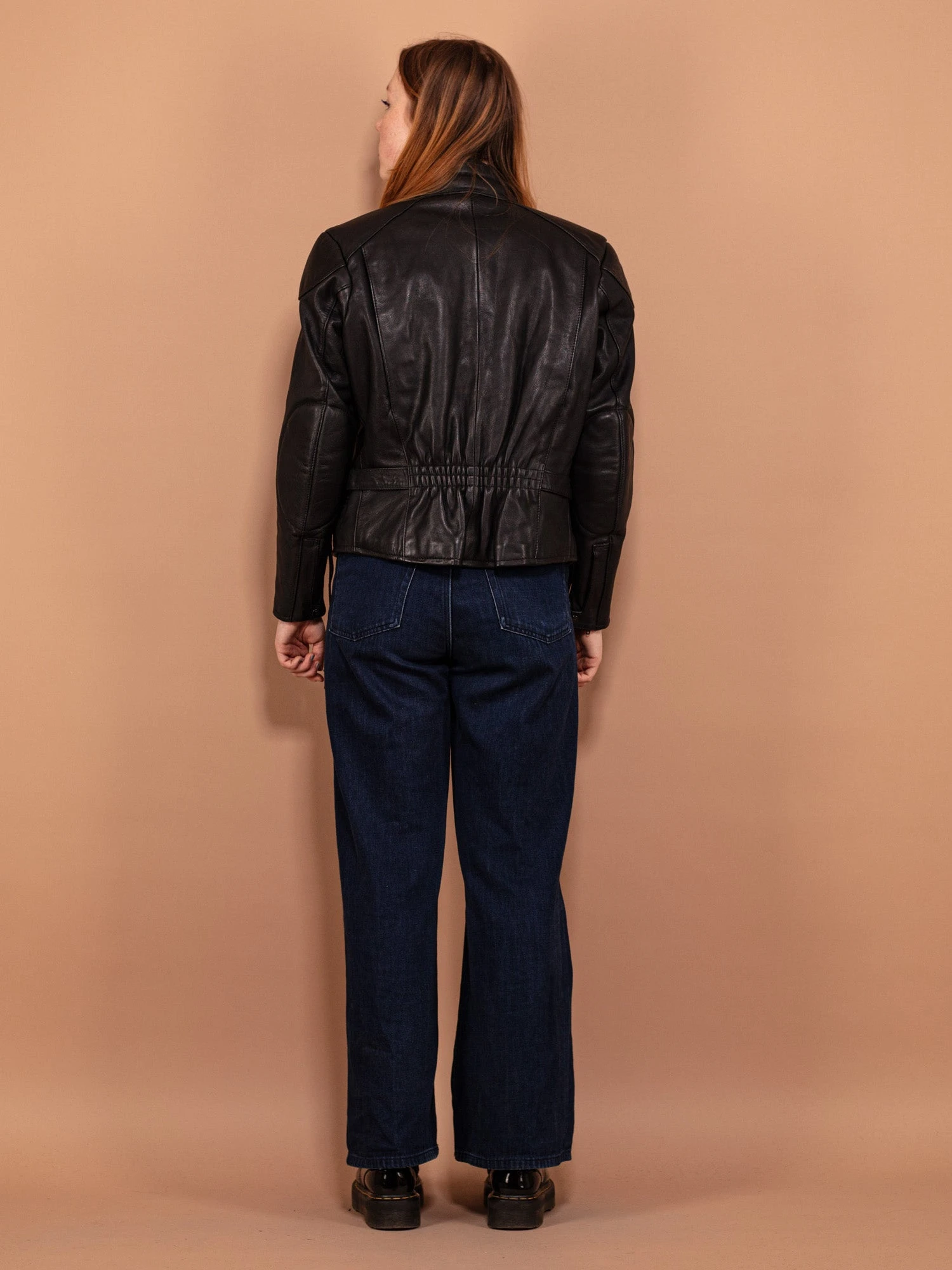 Vintage 90's Women Leather Racing Jacket In Black 2 Vintage 90's Women Leather Racing Jacket In Black - Image 2