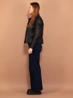 Vintage 90's Women Leather Racing Jacket In Black 6 Vintage 90's Women Leather Racing Jacket In Black -Northern Grip Vintage 90s Women Leather Racing Jacket Black 3