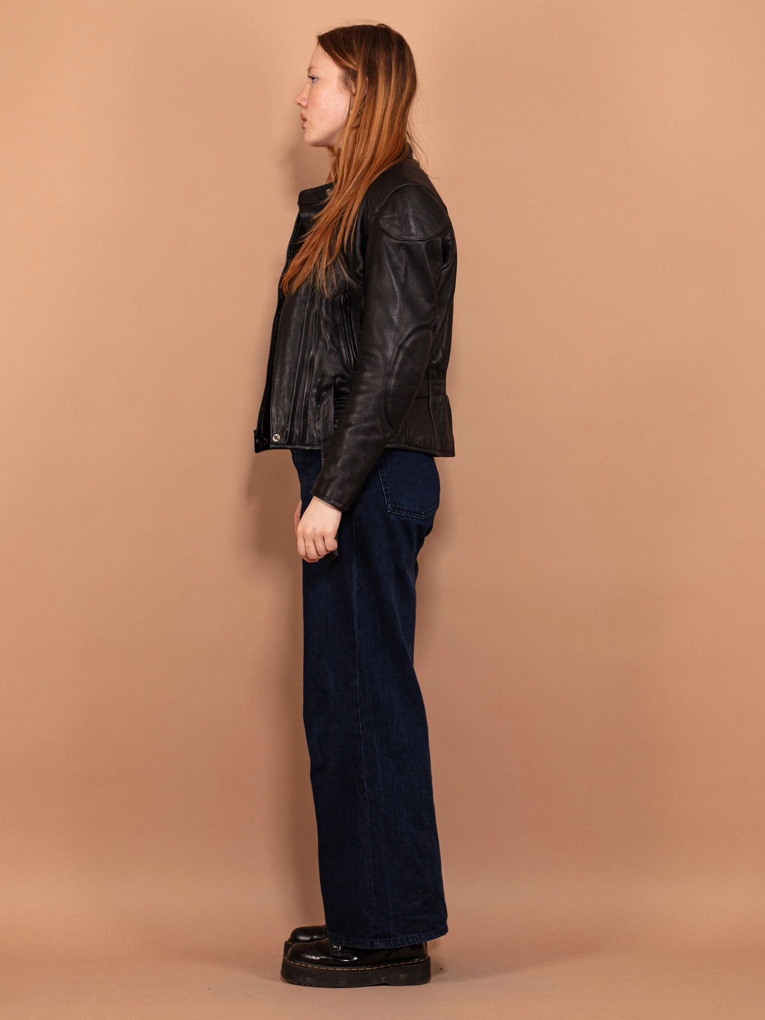 Vintage 90's Women Leather Racing Jacket In Black 3 Vintage 90's Women Leather Racing Jacket In Black - Image 3