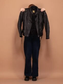 Vintage 90's Women Leather Racing Jacket In Black 7 Vintage 90's Women Leather Racing Jacket In Black -Northern Grip Vintage 90s Women Leather Racing Jacket Black 4