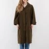 Vintage 90's Women Faux Suede Mac Coat In Green