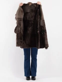 Vintage 90's Women Sheepskin Shearling Coat In Brown 8 Vintage 90's Women Sheepskin Shearling Coat In Brown -Northern Grip Vintage 90s Women Sheepskin Coat 0208