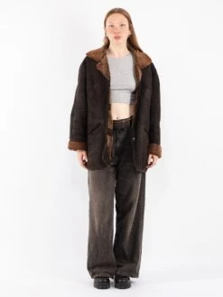 Vintage 90's Women Sheepskin In Brown