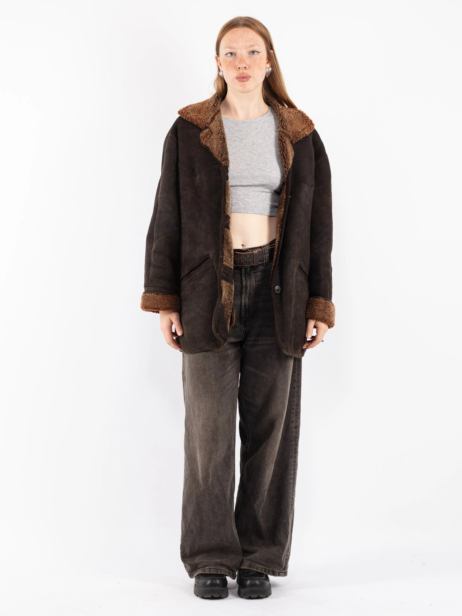 Vintage 90's Women Sheepskin In Brown 1 Vintage 90's Women Sheepskin In Brown