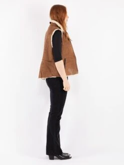Vintage 00's Women Sheepskin Vest In Brown 7 Vintage 00's Women Sheepskin Vest In Brown -Northern Grip Vintage 90s Women Sheepskin Vest 0088