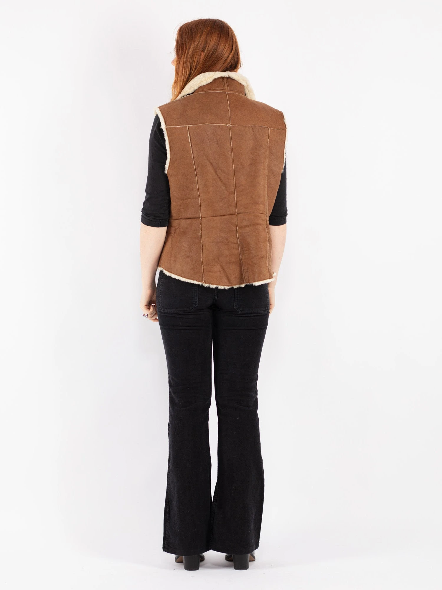 Vintage 00's Women Sheepskin Vest In Brown 2 Vintage 00's Women Sheepskin Vest In Brown - Image 2