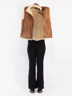 Vintage 00's Women Sheepskin Vest In Brown 8 Vintage 00's Women Sheepskin Vest In Brown -Northern Grip Vintage 90s Women Sheepskin Vest 0090