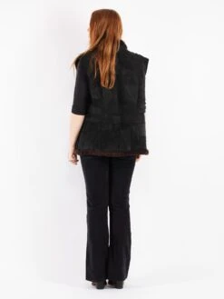 Vintage 90's Women Sheepskin Vest In Black 6 Vintage 90's Women Sheepskin Vest In Black -Northern Grip Vintage 90s Women Sheepskin Vest 0113
