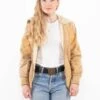 Vintage 90's Women Sheepskin Jacket In Beige