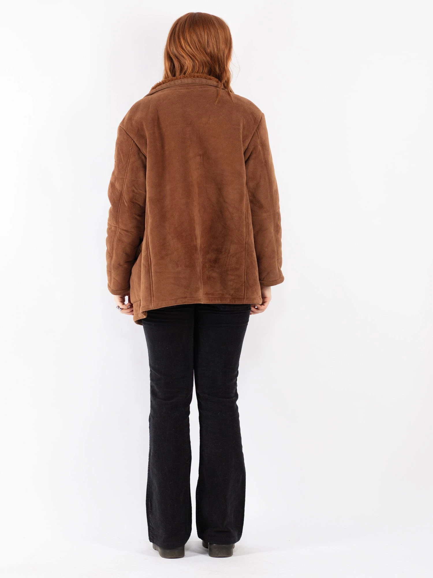 Vintage 90's Women Sherpa Coat In Brown 2 Vintage 90's Women Sherpa Coat In Brown - Image 2
