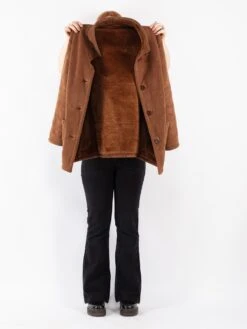 Vintage 90's Women Sherpa Coat In Brown 8 Vintage 90's Women Sherpa Coat In Brown -Northern Grip Vintage 90s Women Sherpa Coat 0744
