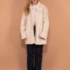 Vintage 90's Women Sherpa Coat In Cream White