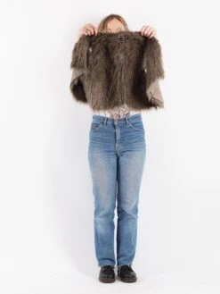 Vintage 90's Women Sherpa Vest In Beige -Northern Grip Vintage 90s Women Sherpa Vest 0836