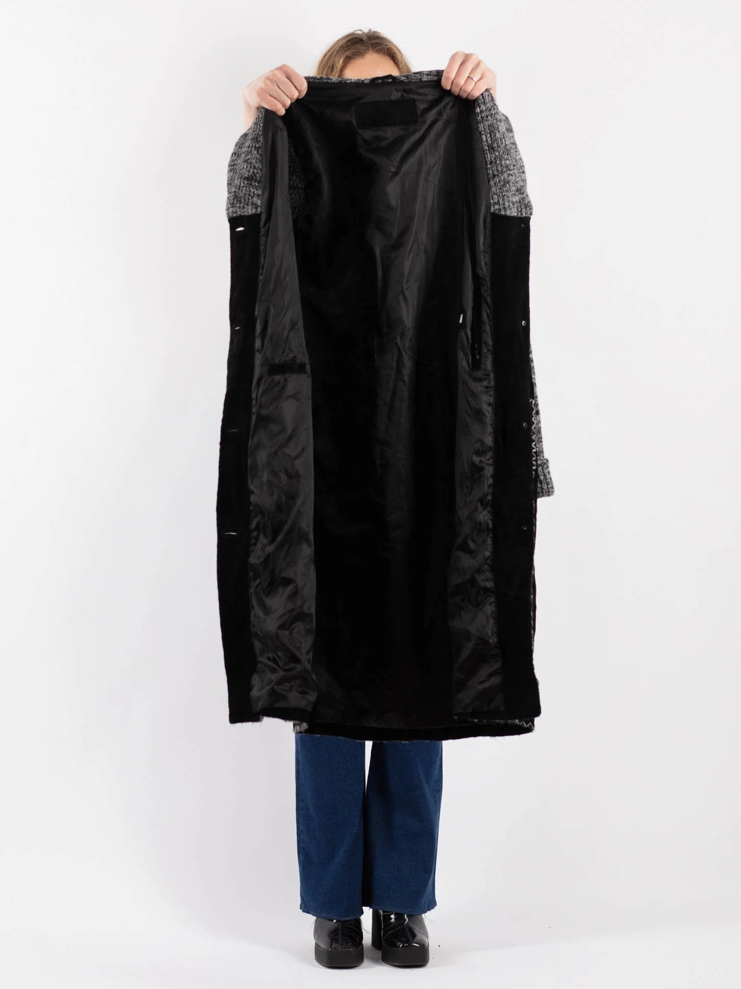 Vintage 90's Women Suede Coat In Black 4 Vintage 90's Women Suede Coat In Black - Image 4