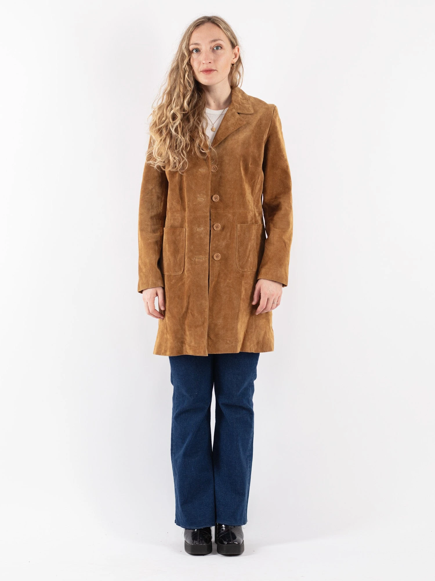 Vintage 90's Women Suede Blazer Jacket In Brown 1 Vintage 90's Women Suede Blazer Jacket In Brown