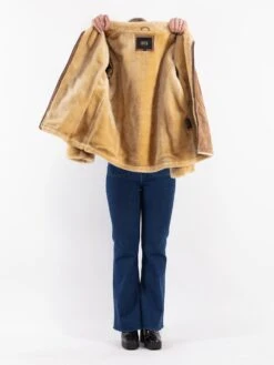 Vintage 90's Women Suede Sherpa Jacket In Brown -Northern Grip Vintage 90s Women Suede Sherpa Jacket 0852