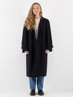 Vintage 90's Women Mac Coat In Blue