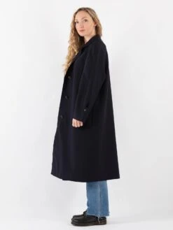 Vintage 90's Women Mac Coat In Blue -Northern Grip Vintage 90s Women Trench Coat 0013