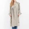 Vintage 90's Women Trench Coat In Gray