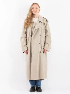 Vintage 90's Women Trench Coat In Beige