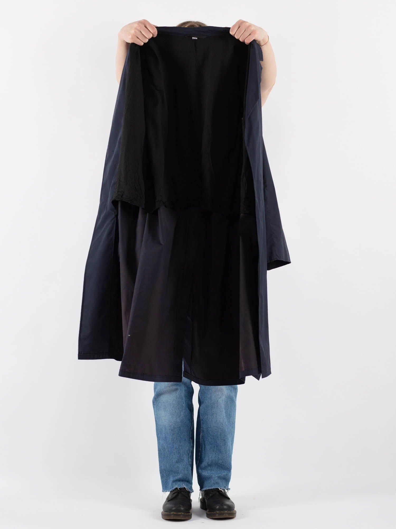 Vintage 90's Women Trench Coat In Blue 4 Vintage 90's Women Trench Coat In Blue - Image 4