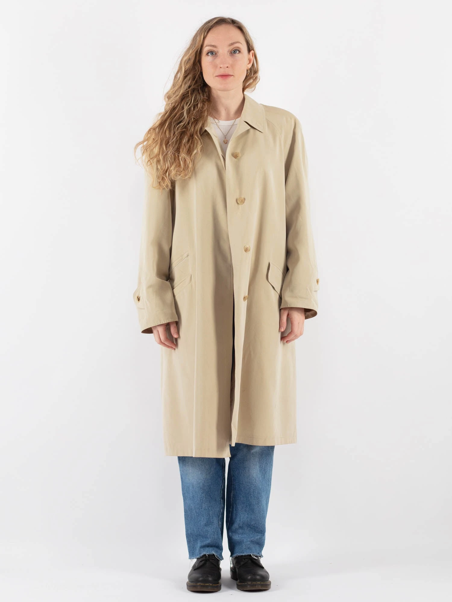 Vintage 90's Women Mac Coat In Beige 1 Vintage 90's Women Mac Coat In Beige