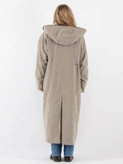 Vintage 90's Women Hooded Trench Coat In Beige 7 Vintage 90's Women Hooded Trench Coat In Beige -Northern Grip Vintage 90s Women Trench Coat 0165