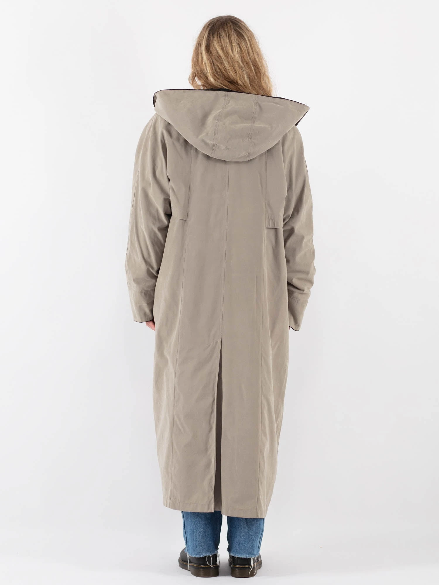 Vintage 90's Women Hooded Trench Coat In Beige 3 Vintage 90's Women Hooded Trench Coat In Beige - Image 3