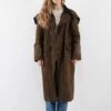 Vintage 90's Women Waxed Canvas Coat In Green