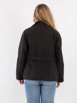 Vintage 90's Women Waxed Canvas Jacket In Faded Black -Northern Grip Vintage 90s Women Waxed Cotton Jacket 0409