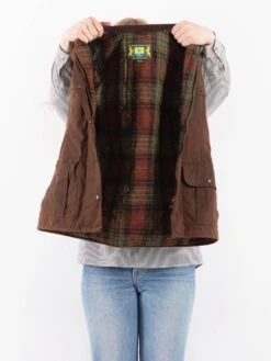 Vintage 90's Women Waxed Cotton Vest In Brown 8 Vintage 90's Women Waxed Cotton Vest In Brown -Northern Grip Vintage 90s Women Waxed Cotton Vest 0373