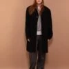 Vintage 90's Women Wool Blend Coat In Black