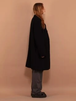 Vintage 90's Women Wool Blend Coat In Black 6 Vintage 90's Women Wool Blend Coat In Black -Northern Grip Vintage 90s Women Wool Blend Coat Black 3 3